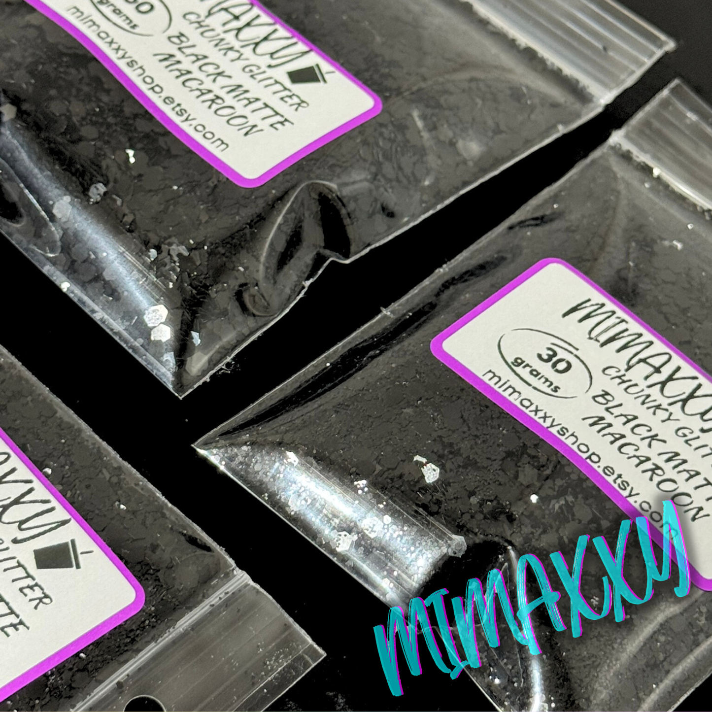 BLACK MATTE, Shaped Glitter, Chunky Glitter Mix, Cosmetic Glitter,Nail Art, Resin art,Snow Globe Tumbler,Craft, Halloween