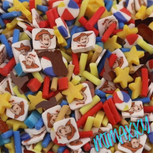 5mm Mix Sheriff Cowboy/Polymer Clay Slices, kawaii, teddy, crafts, tools, not edible, supplies, slime, resin, snow globe, hair, nail