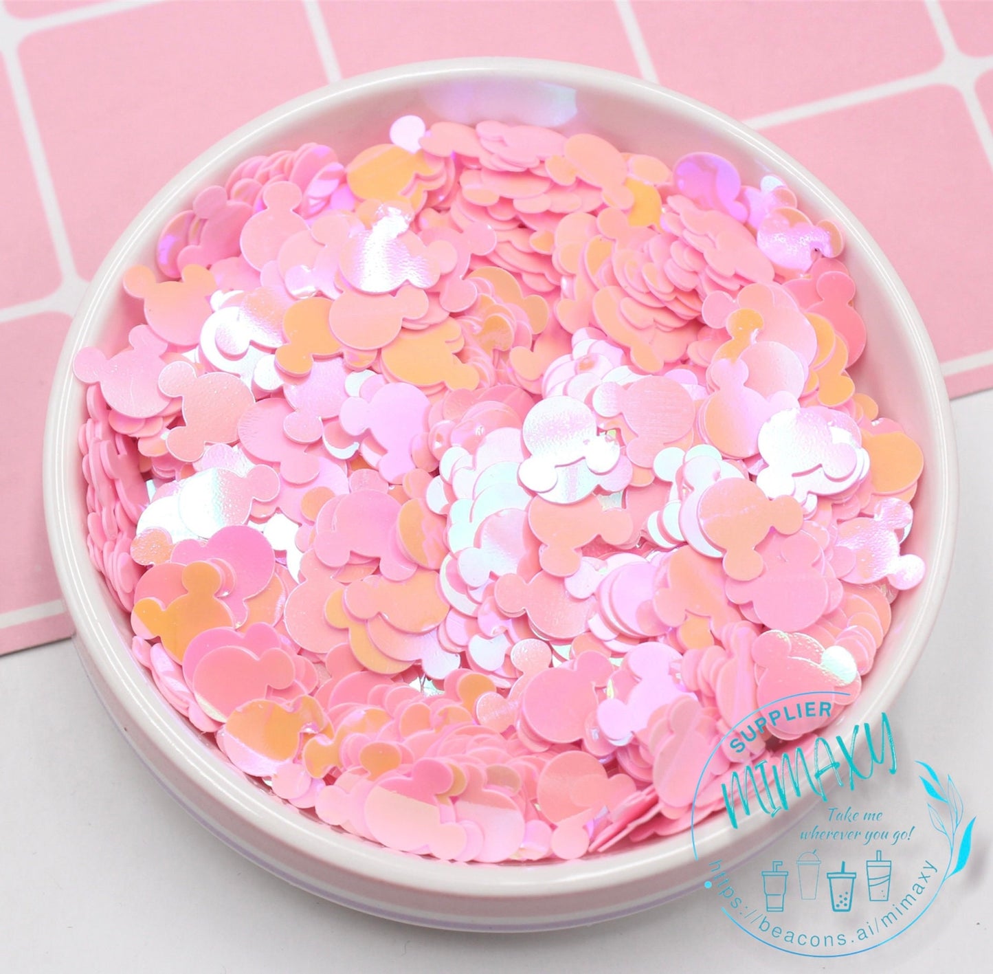 10mm Sequins Ears Mouse Head 8 colors Iridescent holographic mickey mouse confetti Sprinkle Slime Holographic Craft Ships, SEQUINS MOUSE