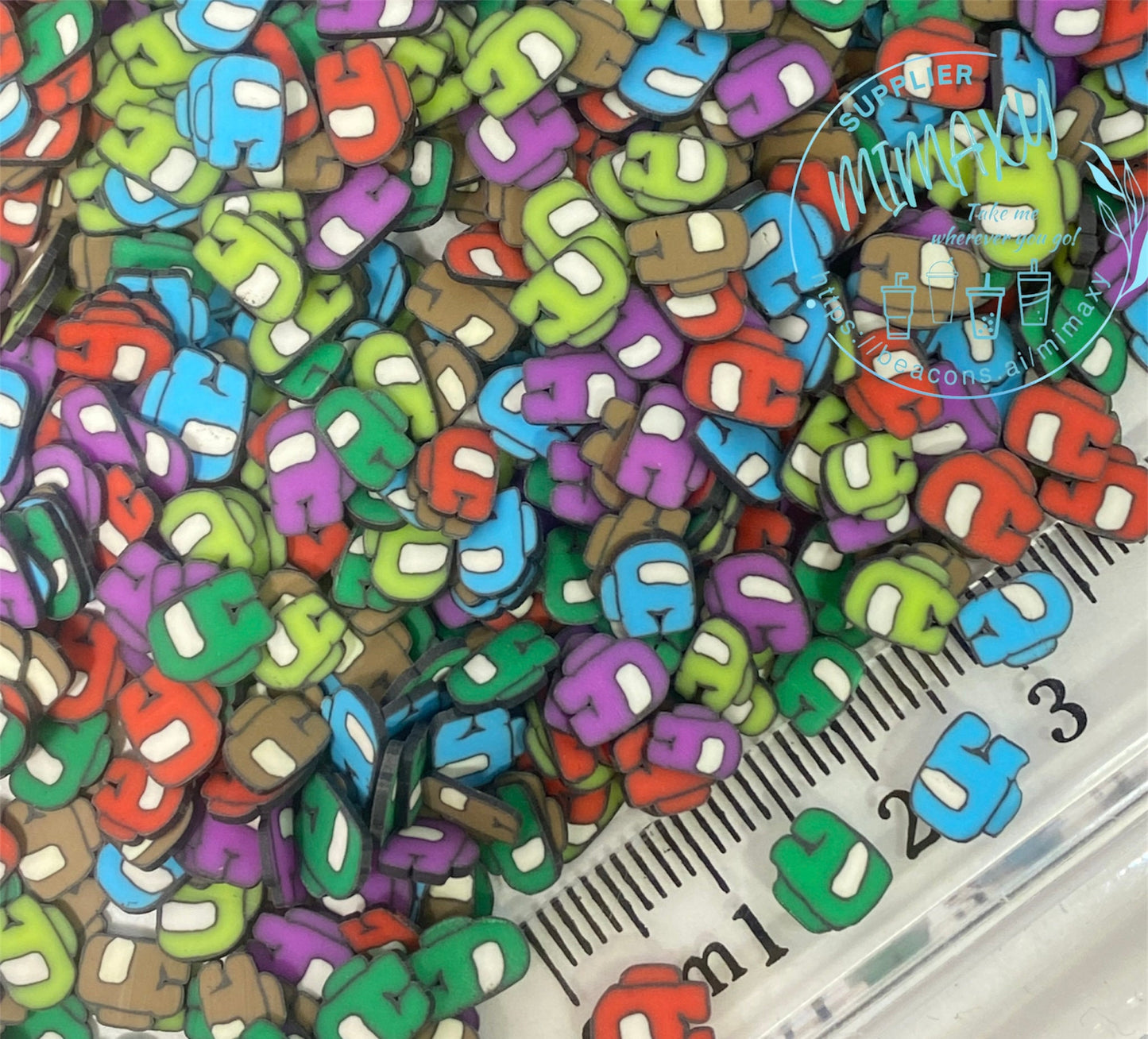 5mm Space impostor video game Sprinkle Slime Polymer Clay Slice Slices Fake Bake Nail Art Faux Craft Ships From USA, CARTOON 003