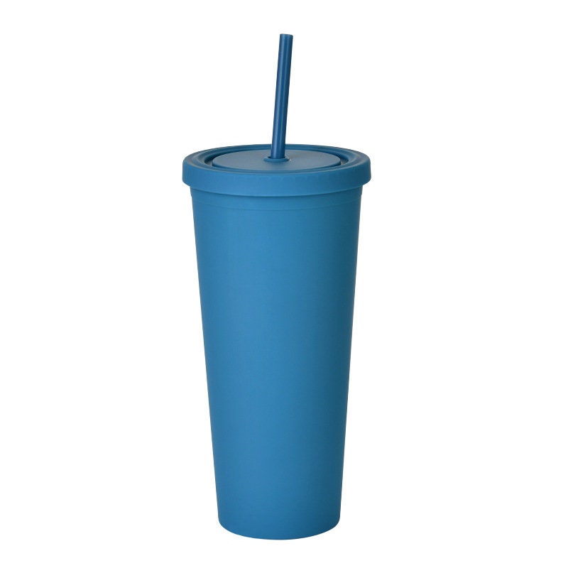 22oz. Dark BLUE MATTE Tumbler / Double Wall Acrylic Tumbler, Blank,Pastel, Acrylic Matte Plastic, BPA Free,