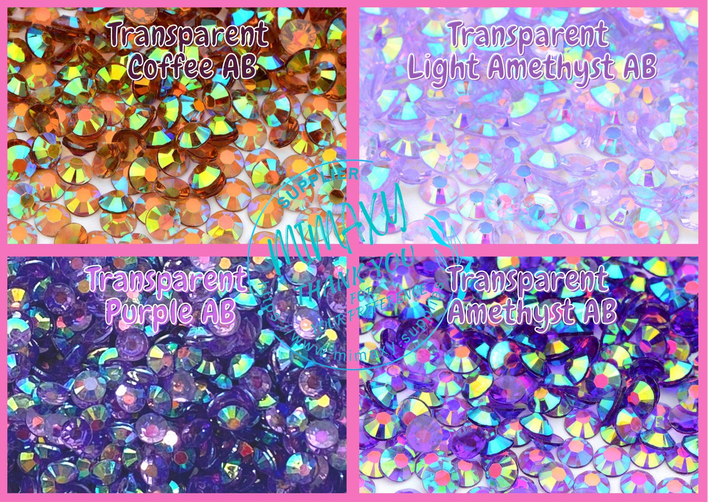 BULK 5,000, 5mm. TRANSPARENT RHINESTONES ab/ Resin Rhinestones/ Flatback Candy Cab 3D Nail Art Diy Deco Bling Kit Supplies Embellishments