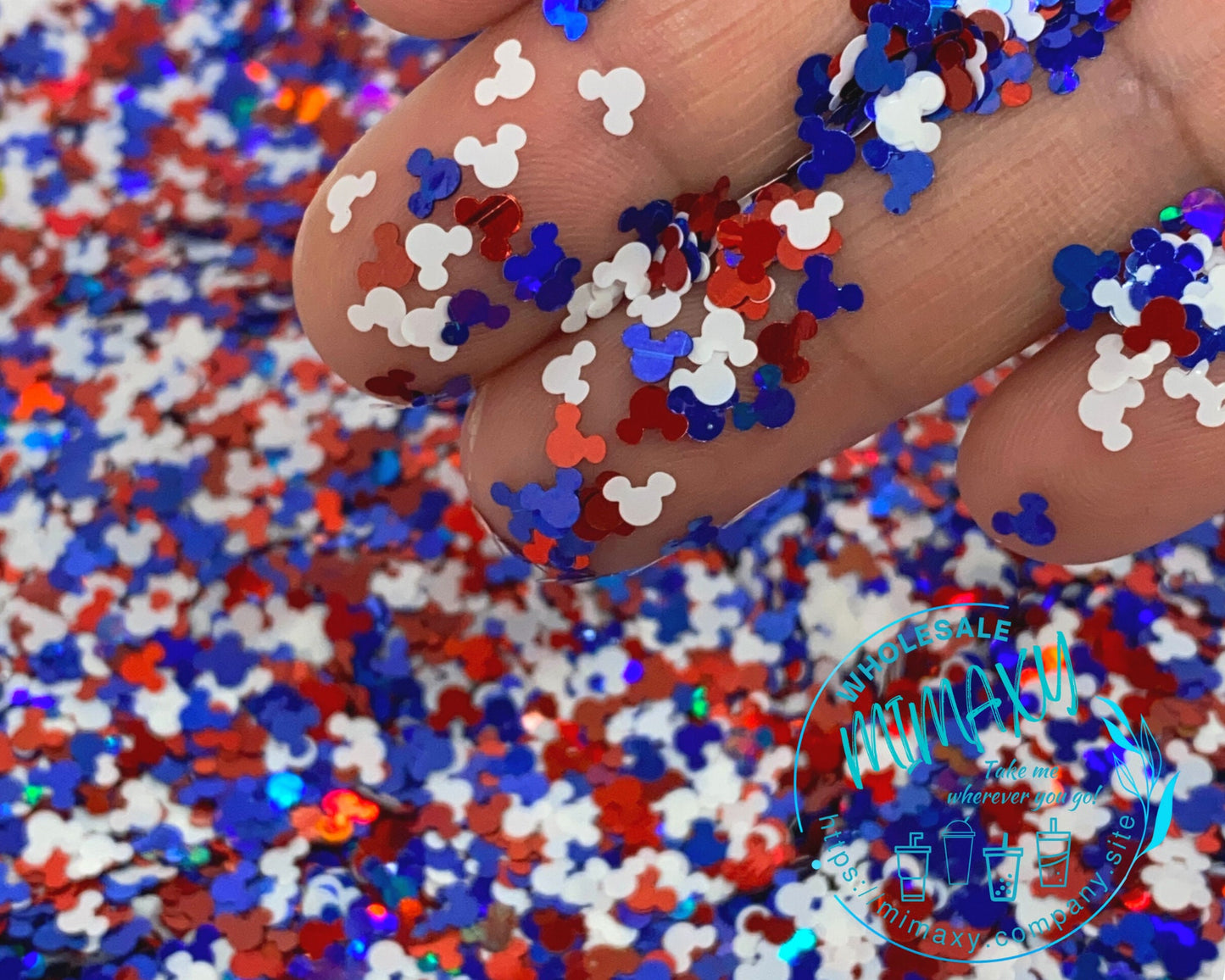 USA Mouse Chunky GLITTER Mix, Shape Gliiter, Cosmetic Glitter, Body Painting, Nail, Resin art, Snow Globe Tumbler, Crafts,America, USA 006