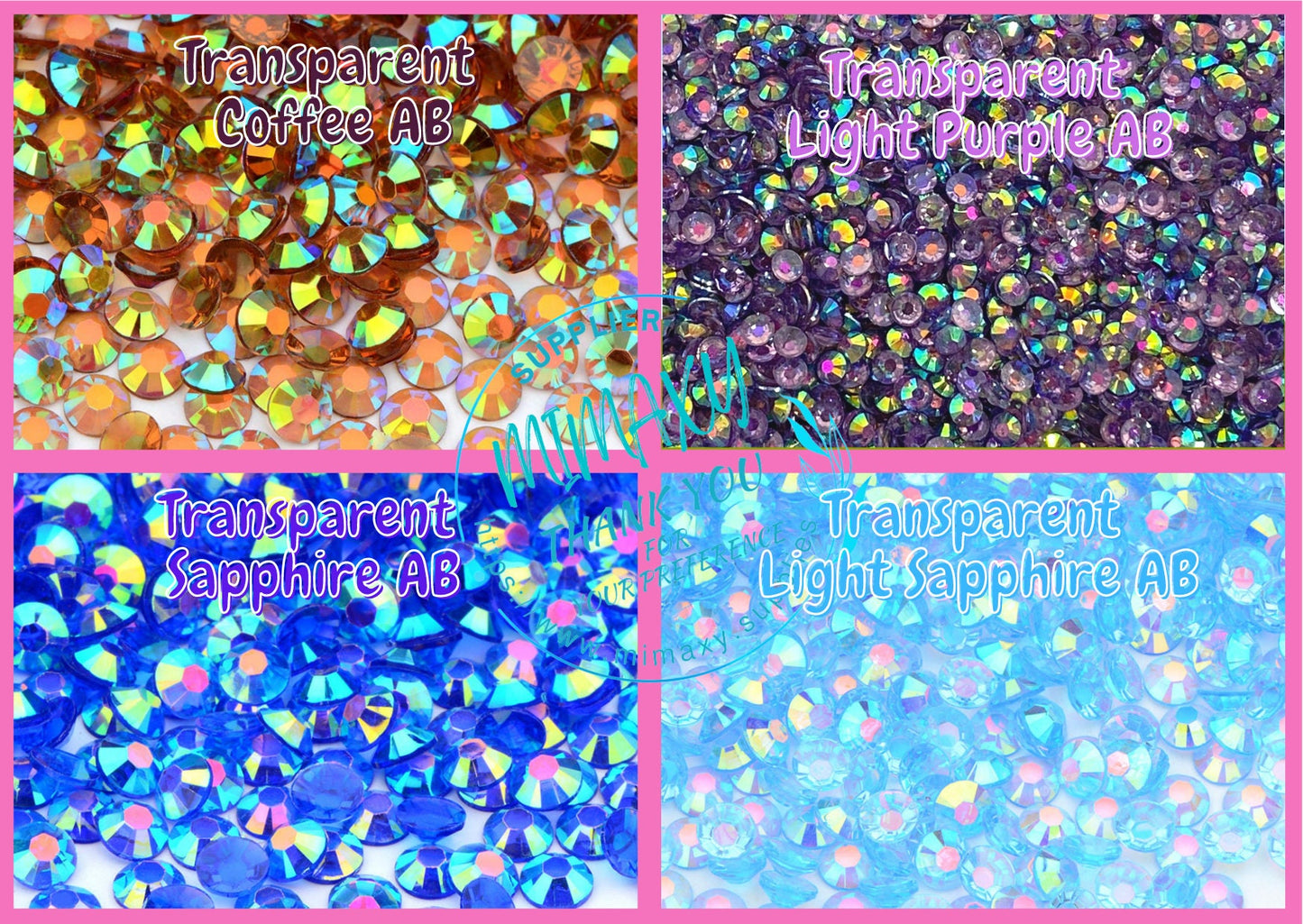 BULK 7,500, 4mm. TRANSPARENT RHINESTONES ab/ Resin Rhinestones/ Flatback Candy Cab 3D Nail Art Diy Deco Bling Kit Supplies Embellishments