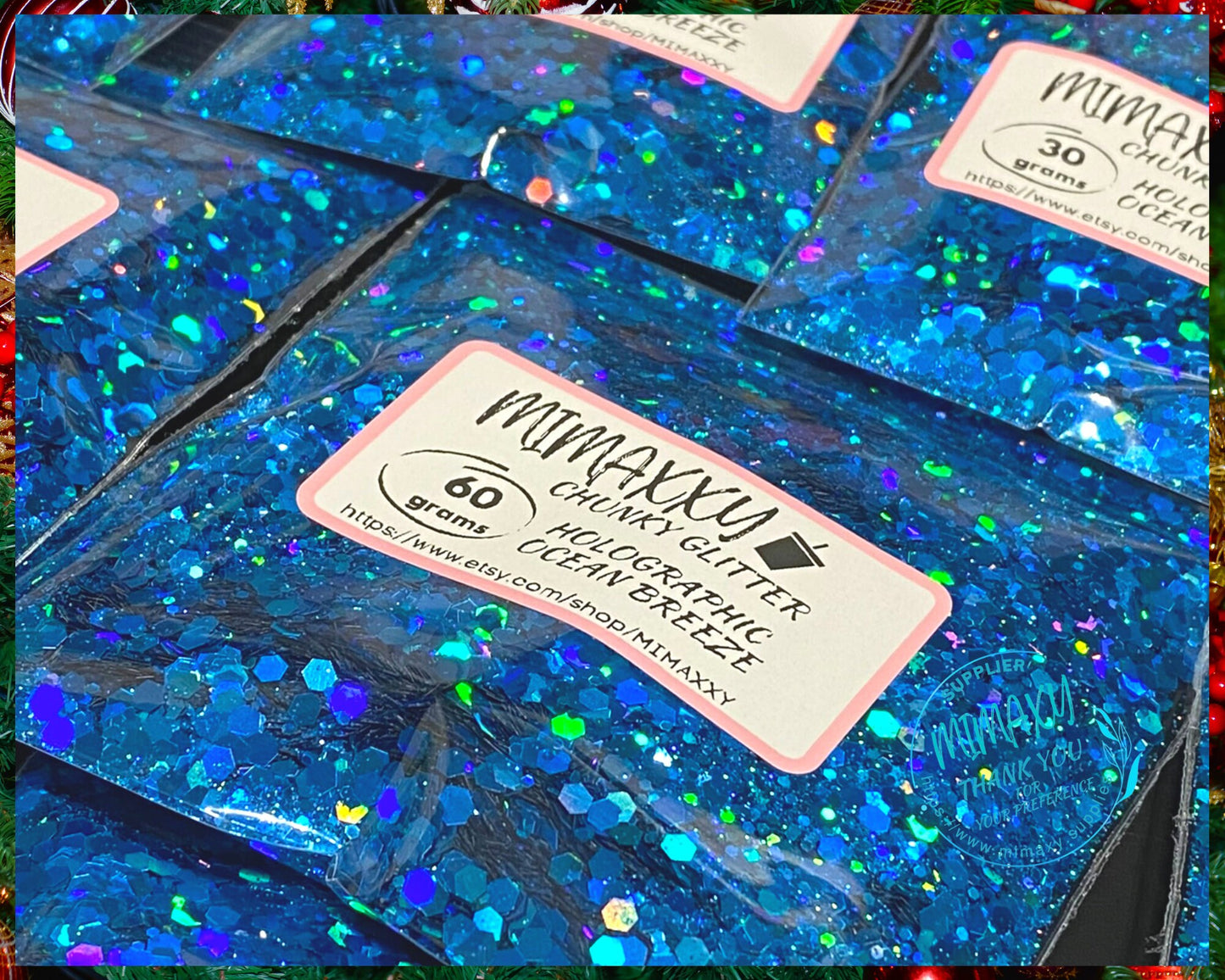 OCEAN BREEZE Holographic, Shaped Glitter, CHUNKY Glitter Mix, Cosmetic Glitter,Nail Art, Resin art,Snow Globe Tumbler,Craft, Holographic 011