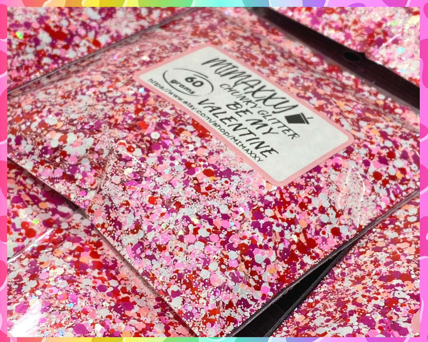 BE MY VALENTINE, Chunky Glitter Mix, Cosmetic Glitter,Nail Art, Resin art,Snow Globe Tumbler,Craft, Shaped Glitter, Mix 19