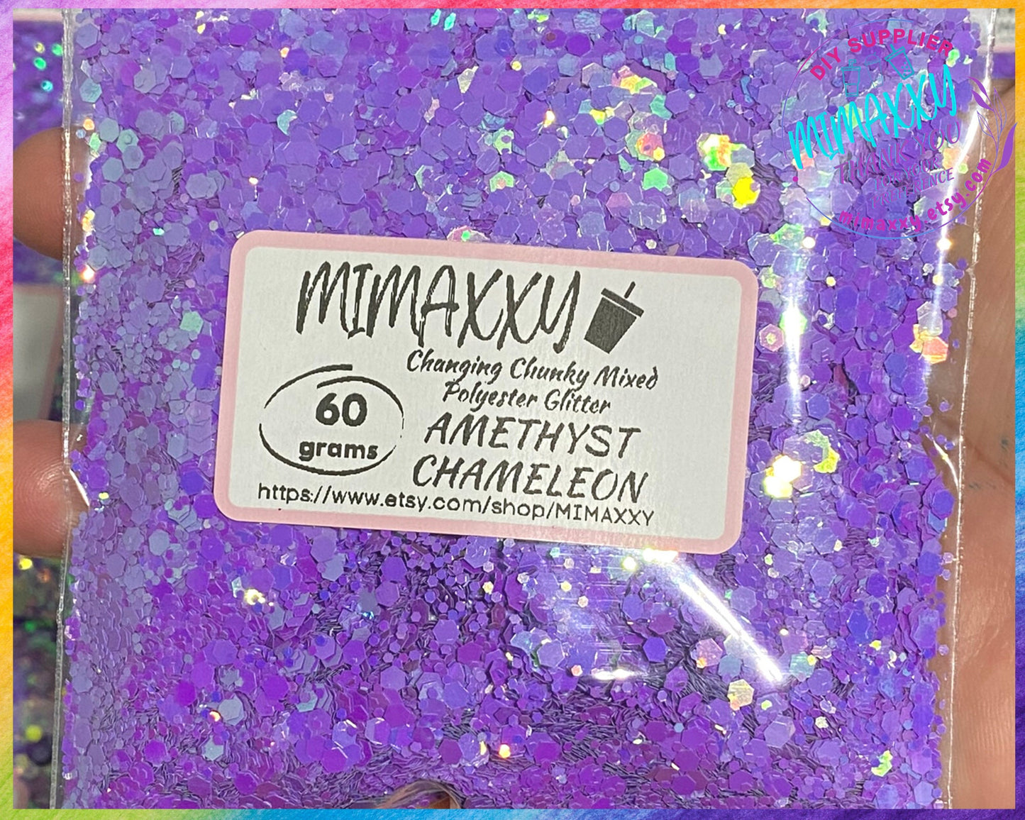AMETHYST CHAMELEON ,Shaped Glitter, Chunky Glitter Mix, Cosmetic Glitter,Nail Art, Resin art,Snow Globe Tumbler,Craft, CHAMELEON 014