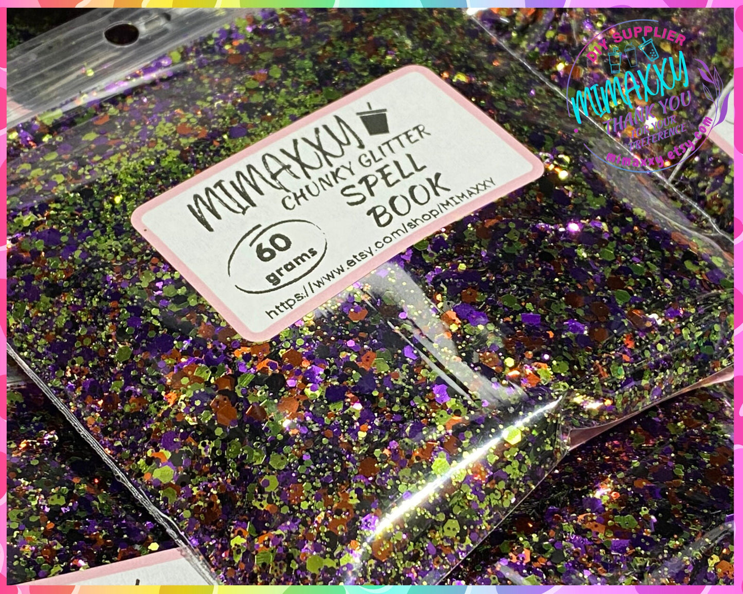 SPELL BOOK, witches brew, Shaped Glitter, Chunky Glitter Mix, Cosmetic Glitter,Nail Art, Resin art,Snow Globe Tumbler,Craft, HALLOWEEN 18