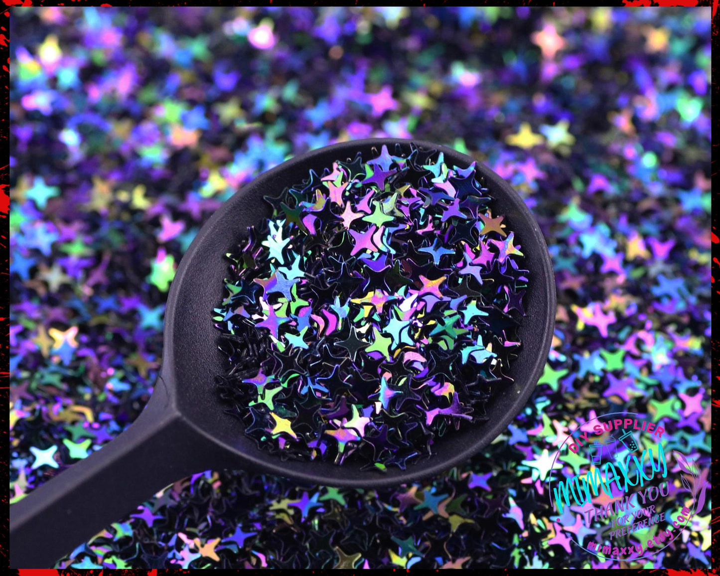 Little Black Star,Shaped Glitter, Chunky Glitter, Cosmetic Glitter, Body,Nail Art, Resin art,Snow Globe Tumbler,Crafts, Halloween, STARS 011