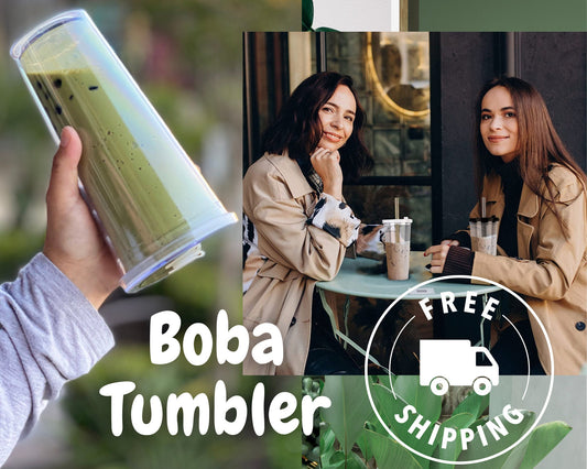 Leakproof Boba Tea Tumbler with stainless steel straw, High Quality tumbler, Perfect for Custum Creations, double wall acrylic tumbler, Diy
