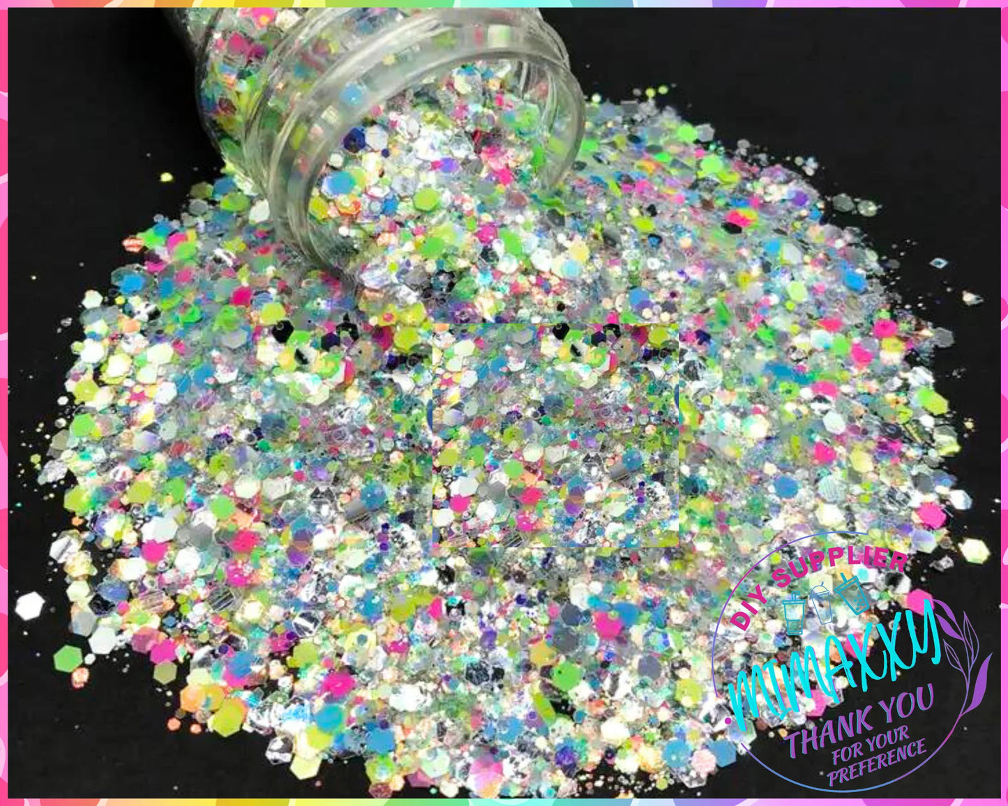 DISCO BALL, Shaped Glitter, CHUNKY Glitter Mix, Cosmetic Glitter,Nail Art, Resin art,Snow Globe Tumbler,Craft, MIRROR 002