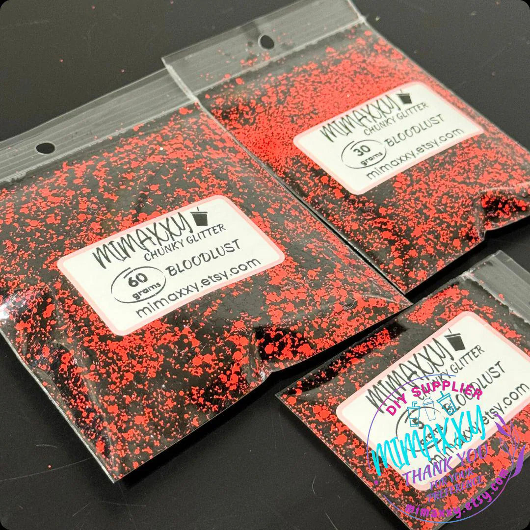BLOODLUST, Shaped Glitter, Chunky Glitter Mix, Cosmetic Glitter,Nail Art, Resin art,Snow Globe, Hallloween, Christmas, MIX 047