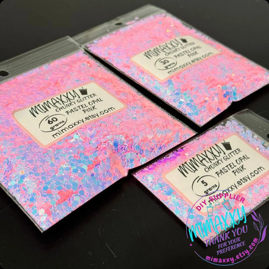 PASTEL OPAL PINK ,Shaped Glitter, Chunky Glitter Mix, Cosmetic Glitter,Nail Art, Resin art,Snow Globe Tumbler,Craft, Mix 050