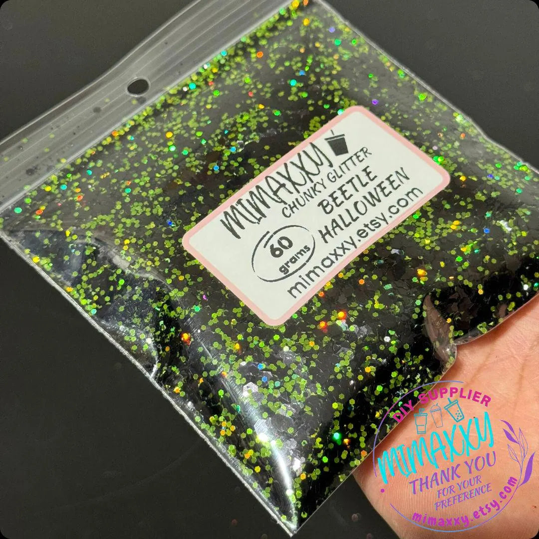 Beetle Halloween, Shaped Glitter, CHUNKY Glitter Mix, Cosmetic Glitter,Nail Art, Resin art,Snow Globe Tumbler,Craft, MIX 045