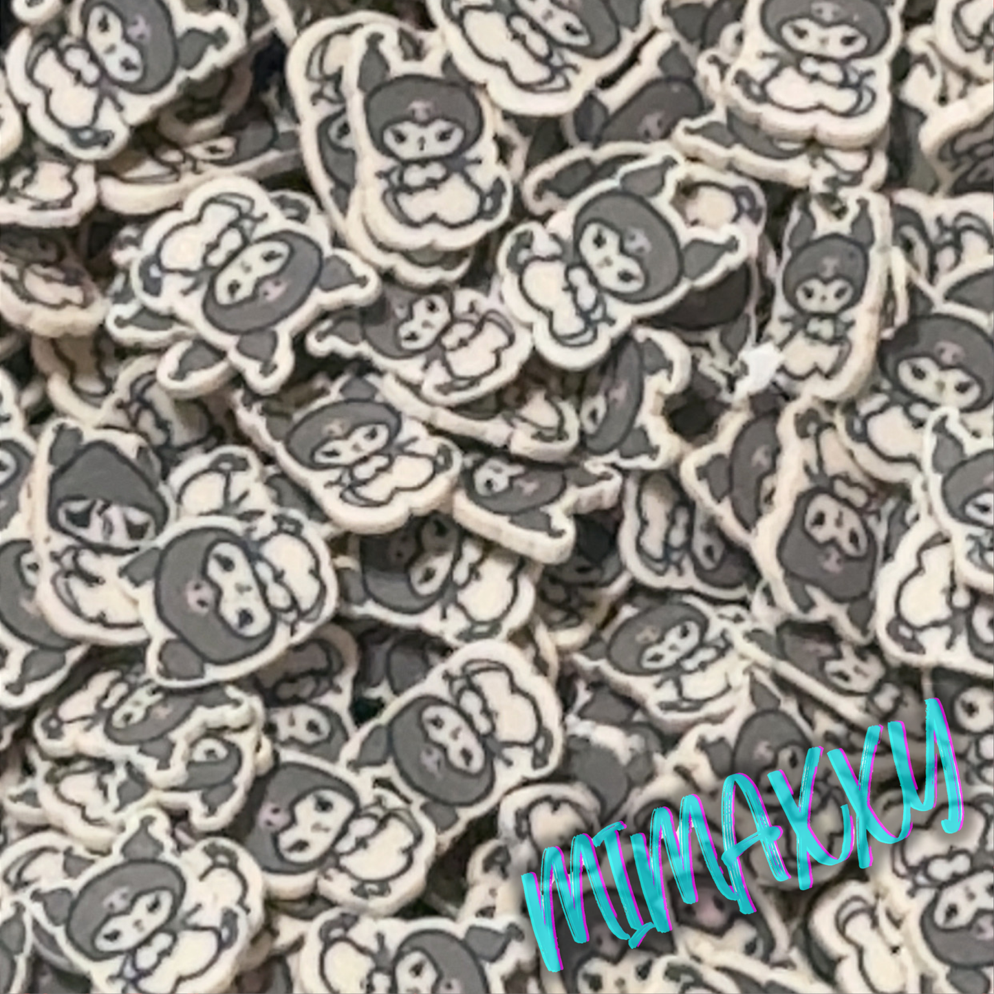 5mm Cute Kitty, Sprinkle Slime, Polymer Clay Slice Slices Fake Bake Nail Art Faux Craft ,