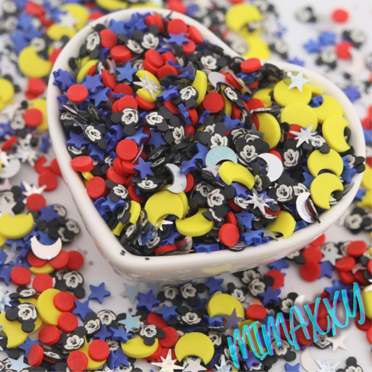 5-7mm Mix Mr. Mouse Celebration Night | Celestial Aesthetic | Starry Night /Fimo/Slice for DIY/Fake Food/Slime/Snow Globe (Copia)