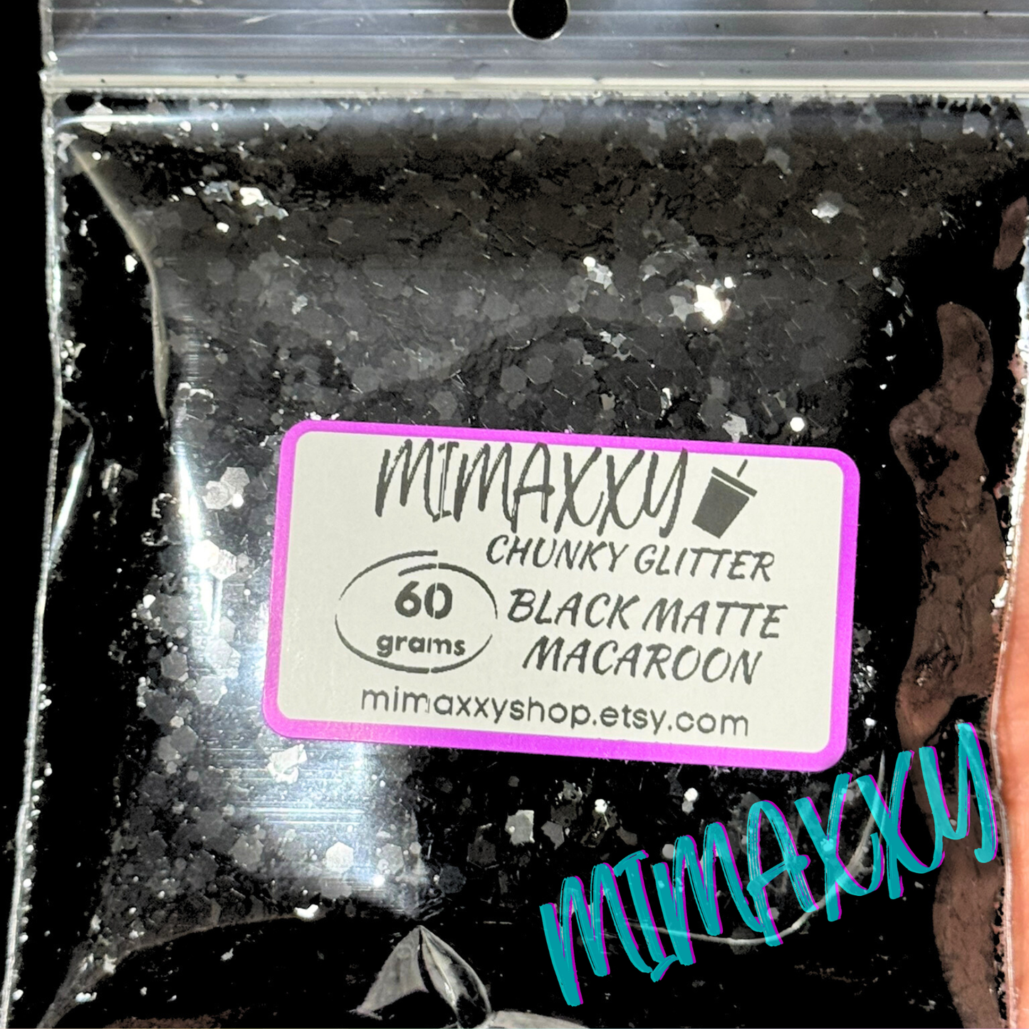 BLACK MATTE, Shaped Glitter, Chunky Glitter Mix, Cosmetic Glitter,Nail Art, Resin art,Snow Globe Tumbler,Craft, Halloween