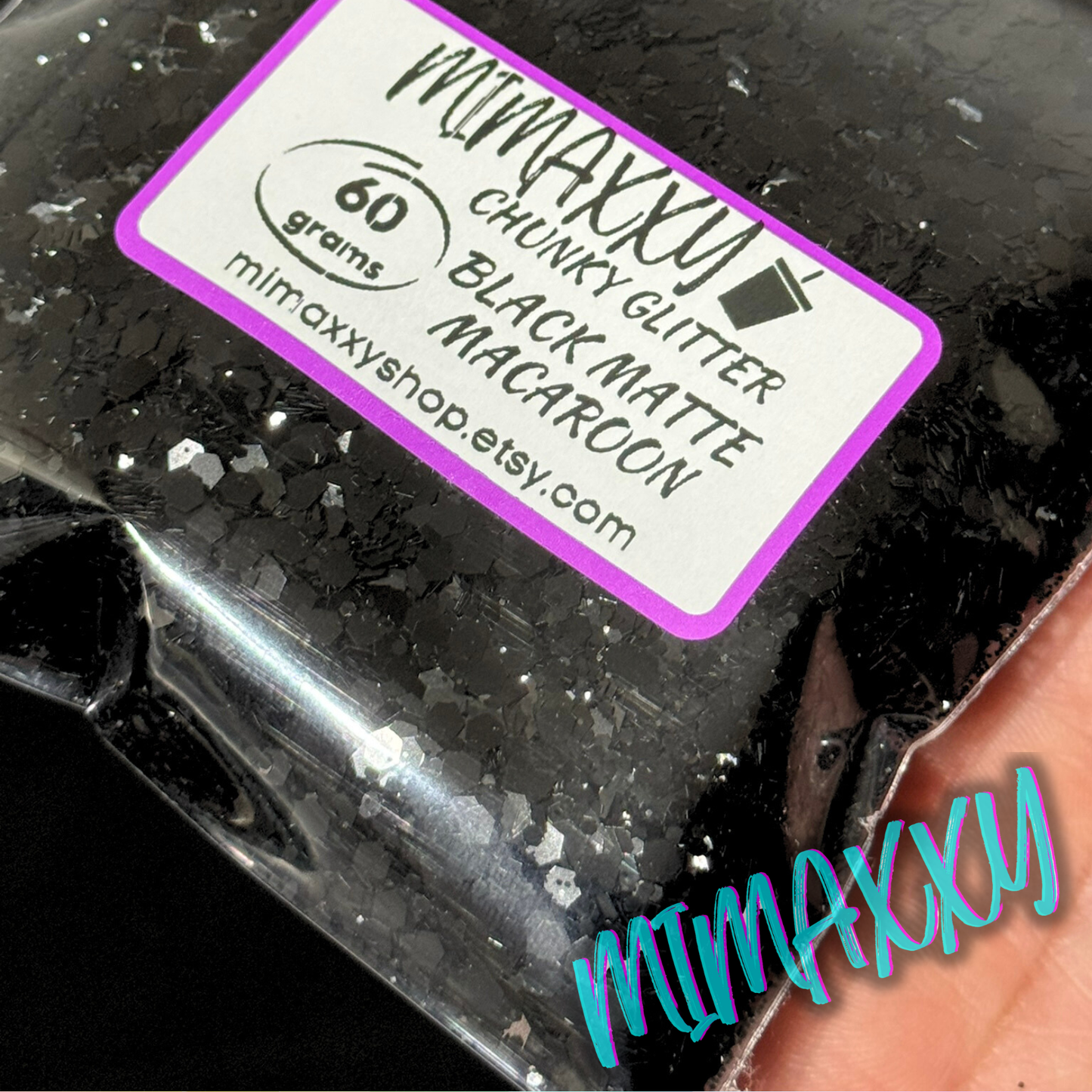 BLACK MATTE, Shaped Glitter, Chunky Glitter Mix, Cosmetic Glitter,Nail Art, Resin art,Snow Globe Tumbler,Craft, Halloween