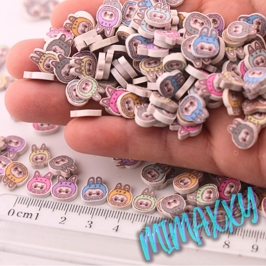 10mm Exclusive Monster Bubu Macaroon, Sprinkle Slime, Polymer Clay Slices,Fake Bake, Nail Art, Faux Craft, Kawaii Lovers, doll