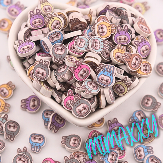 10mm Exclusive Monster Bubu Macaroon, Sprinkle Slime, Polymer Clay Slices,Fake Bake, Nail Art, Faux Craft, Kawaii Lovers, doll