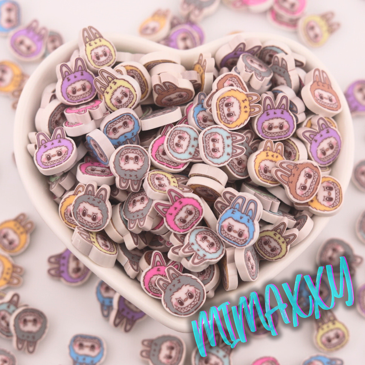 10mm Exclusive Monster Bubu Macaroon, Sprinkle Slime, Polymer Clay Slices,Fake Bake, Nail Art, Faux Craft, Kawaii Lovers, doll