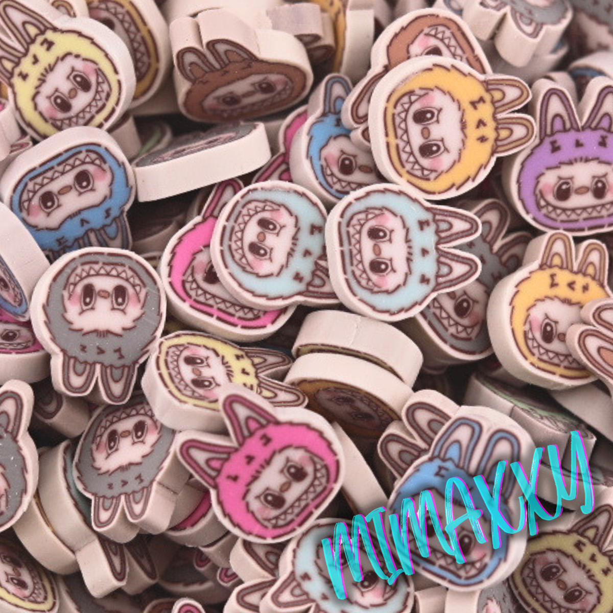 10mm Exclusive Monster Bubu Macaroon, Sprinkle Slime, Polymer Clay Slices,Fake Bake, Nail Art, Faux Craft, Kawaii Lovers, doll