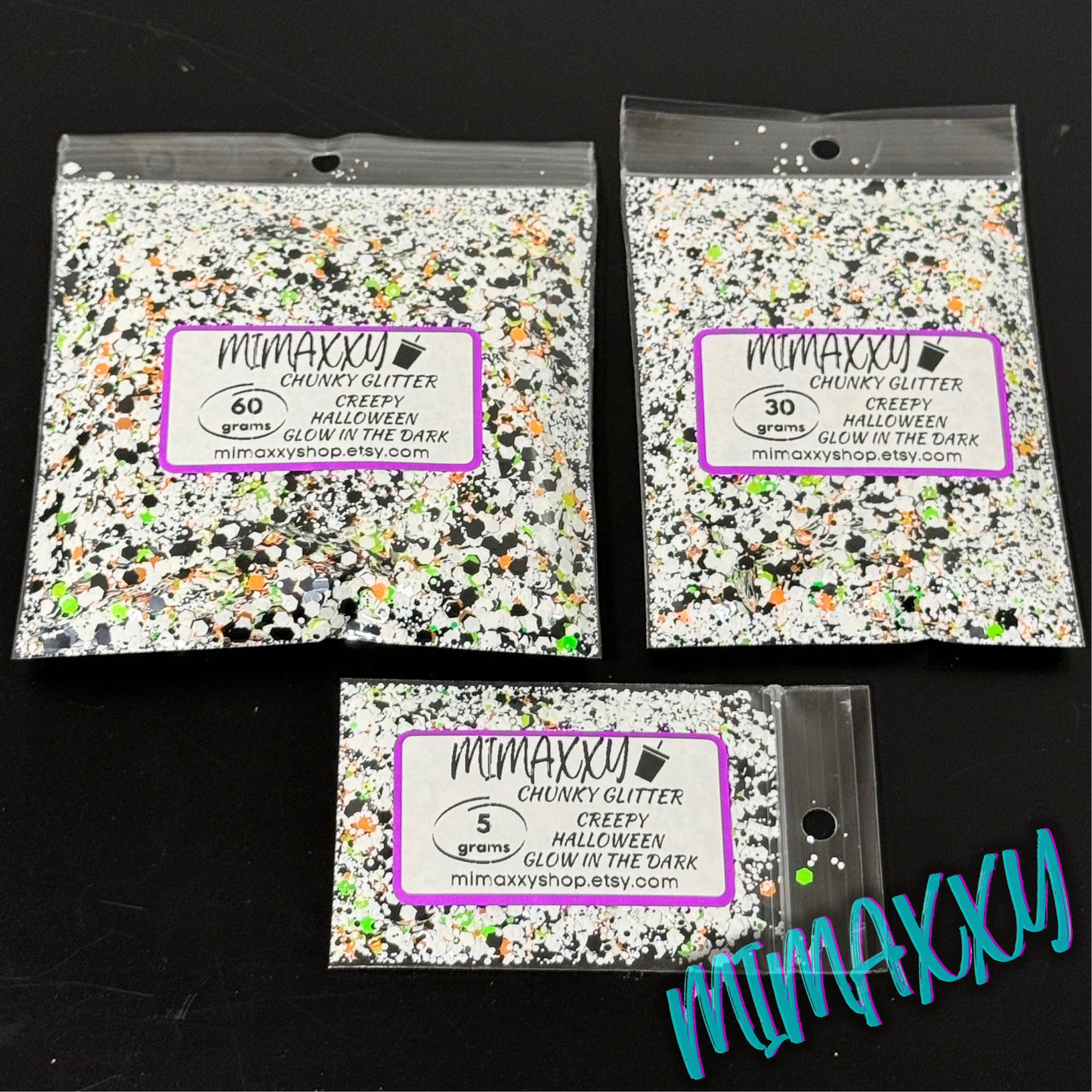 CREEPY HALLOWEEN , GLOW IN THE DARK, Shaped Glitter, Chunky Glitter Mix, Cosmetic Glitter,Nail Art, Resin art,Snow Globe Tumbler,Craft