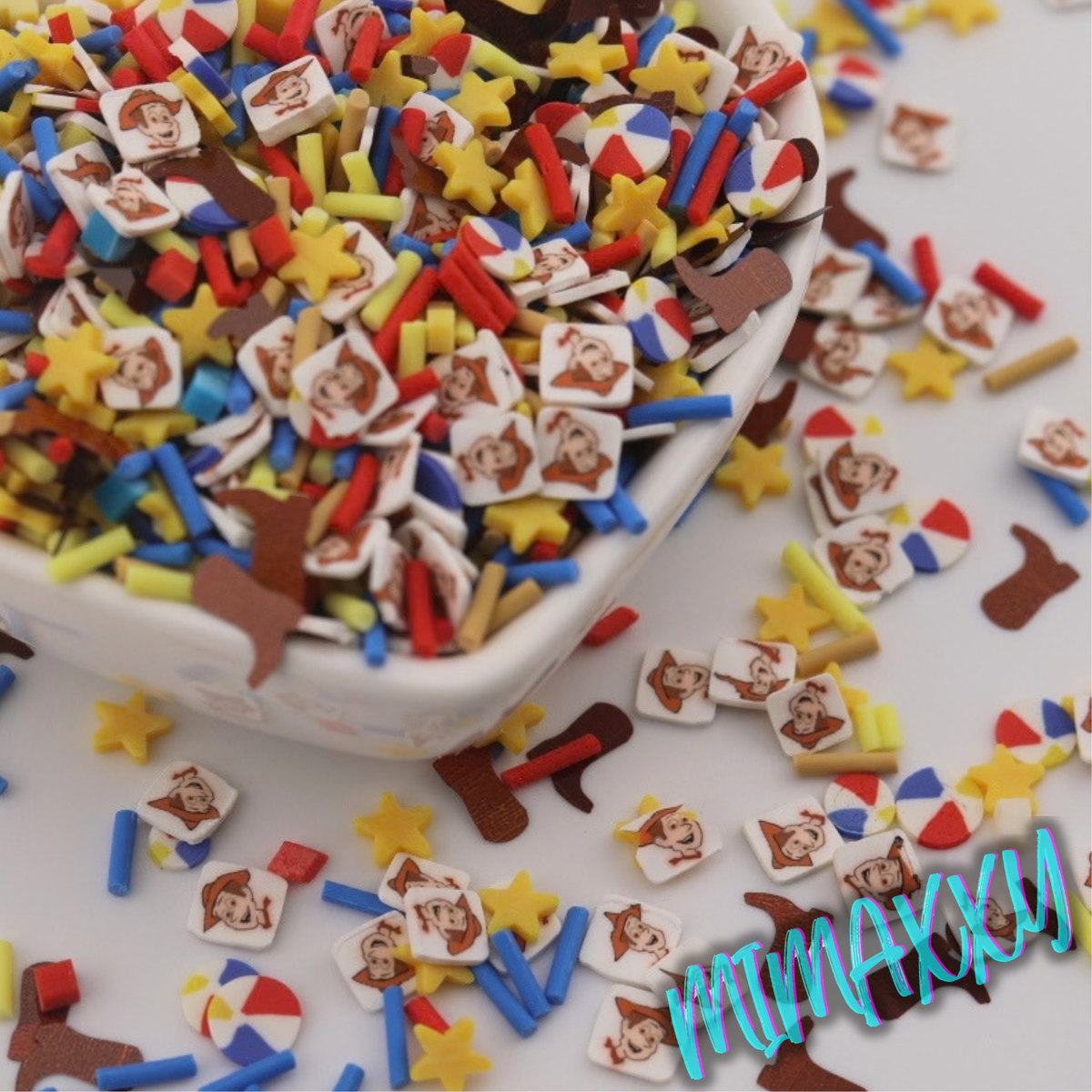 5mm Mix Sheriff Cowboy/Polymer Clay Slices, kawaii, teddy, crafts, tools, not edible, supplies, slime, resin, snow globe, hair, nail