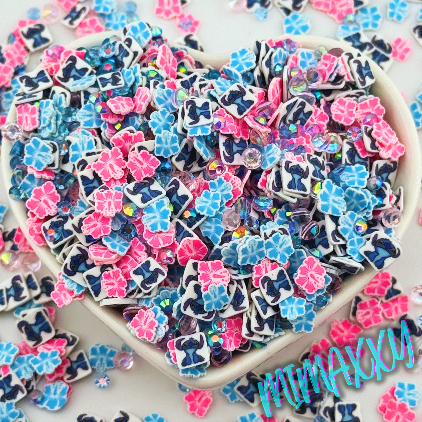 5mm MIX ALOHA LILO, Ohana, Aloha, Sprinkle Slime, Polymer Clay Slice Slices Fake Bake Nail Art Faux Craft , CARTOON MIX 030 (Copia)