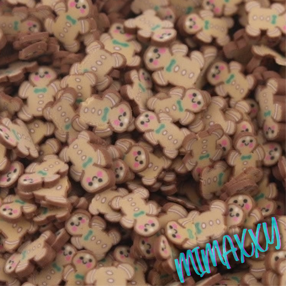 5mm Cute Gingerbread Man, Christmas / Polymer Clay Slices, crafts, tools, not edible, supplies, slime, resin, hair, nail, cookie,