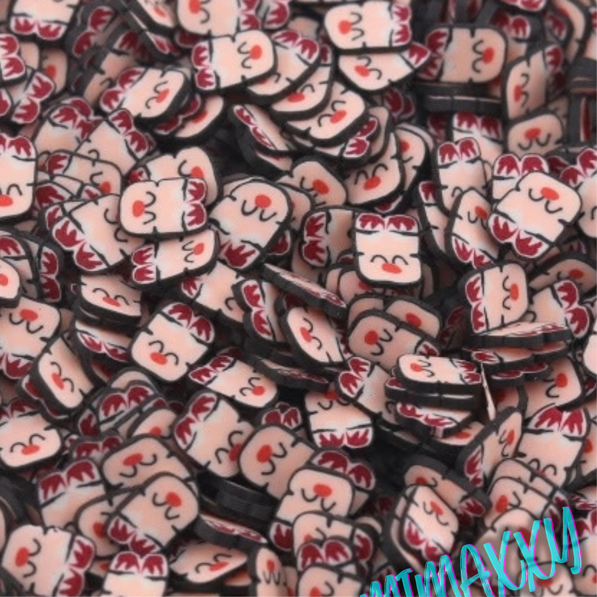 5mm Cute Santa Reindeer, Rudolph, Christmas / Polymer Clay Slices, crafts, tools, not edible, supplies, slime, resin, hair, nail, cookie,