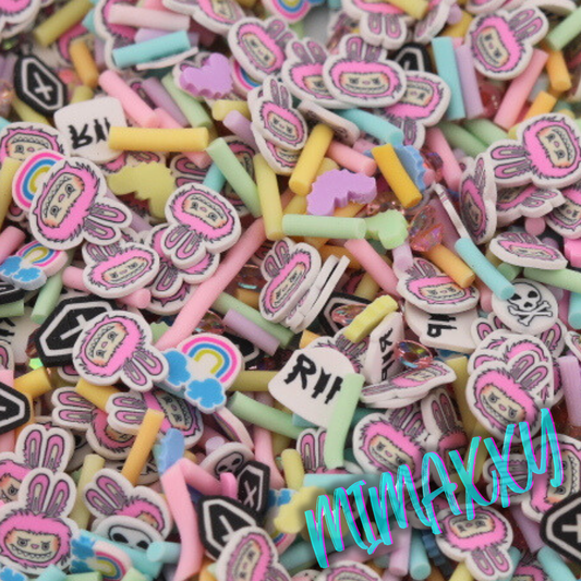 5mm Exclusive Monster Bubu Macaroon, Sprinkle Slime, Polymer Clay Slices,Fake Bake, Nail Art, Faux Craft, Kawaii Lovers, doll