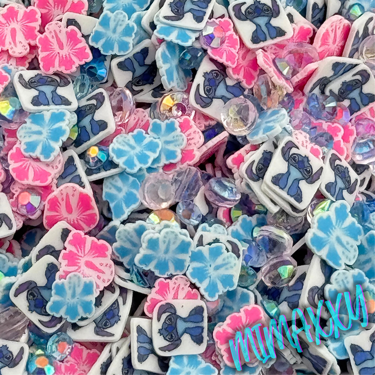 5mm MIX ALOHA LILO, Ohana, Aloha, Sprinkle Slime, Polymer Clay Slice Slices Fake Bake Nail Art Faux Craft , CARTOON MIX 030 (Copia)