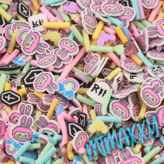 5mm Exclusive Monster Bubu Macaroon, Sprinkle Slime, Polymer Clay Slices,Fake Bake, Nail Art, Faux Craft, Kawaii Lovers, doll