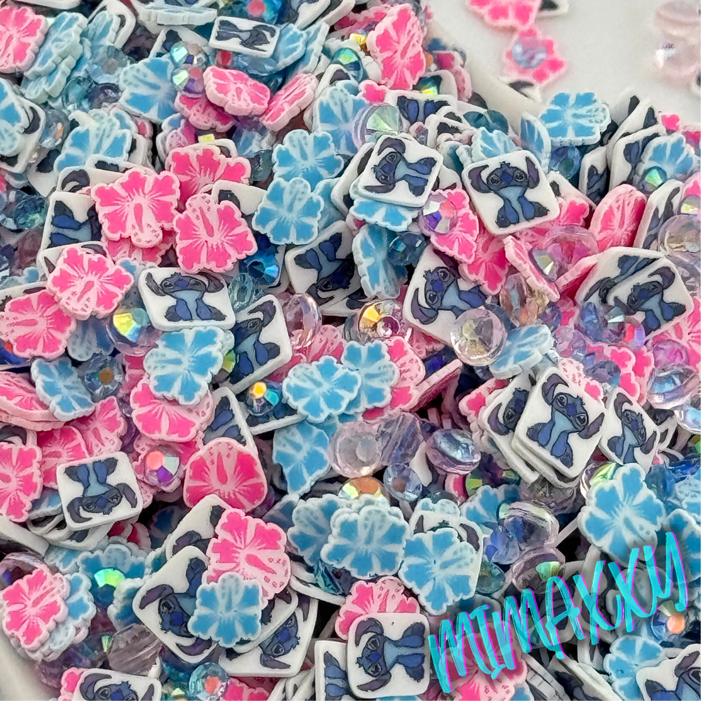 5mm MIX ALOHA LILO, Ohana, Aloha, Sprinkle Slime, Polymer Clay Slice Slices Fake Bake Nail Art Faux Craft , CARTOON MIX 030 (Copia)
