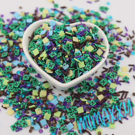 5mm Video Game Craft, Sprinkle Slime, Polymer Clay Slice Slices Fake Bake Nail Art Faux Craft, A-018