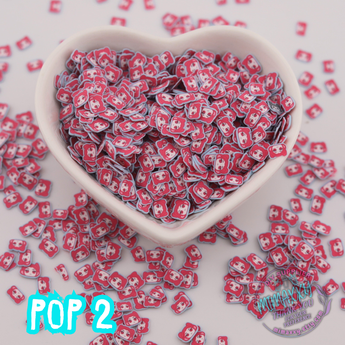 5mm korean Pop Singers, Sprinkle Slime, Polymer Clay Slice Slices Fake Bake Nail Art Faux Craft ,
