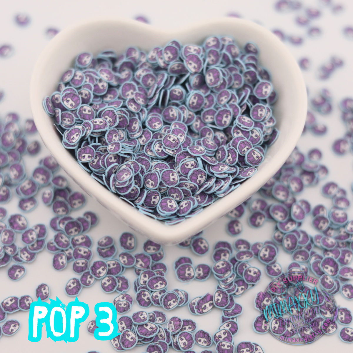 5mm korean Pop Singers, Sprinkle Slime, Polymer Clay Slice Slices Fake Bake Nail Art Faux Craft ,