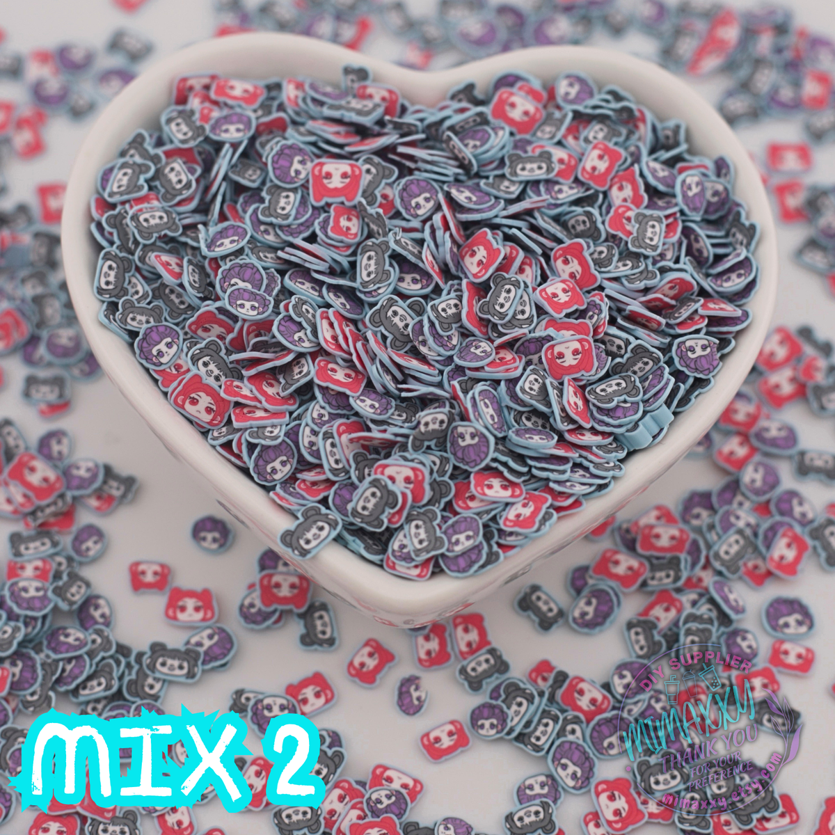 5mm korean Pop Singers, Sprinkle Slime, Polymer Clay Slice Slices Fake Bake Nail Art Faux Craft ,