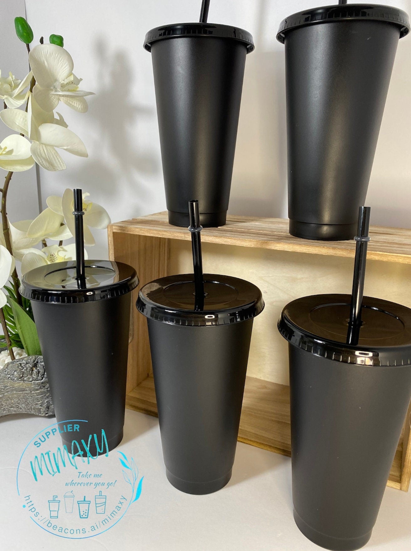 24oz 16oz Black Matte Cold Cups / Blanks / Glitter / Cold Changing Color / venti cups