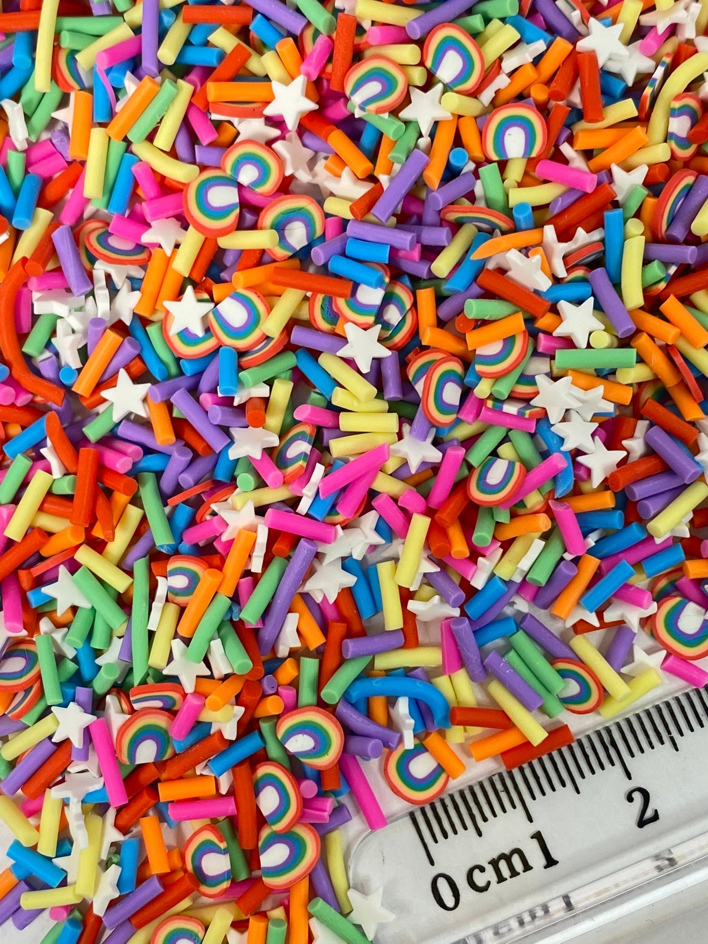5 mm Rainbow mix, Fake Sprinkles, Polymer Clay Slices / nail art / resin art / fimo / DIY/ Snow globe tumbler, slime, sprinkles, RAINBOW 001