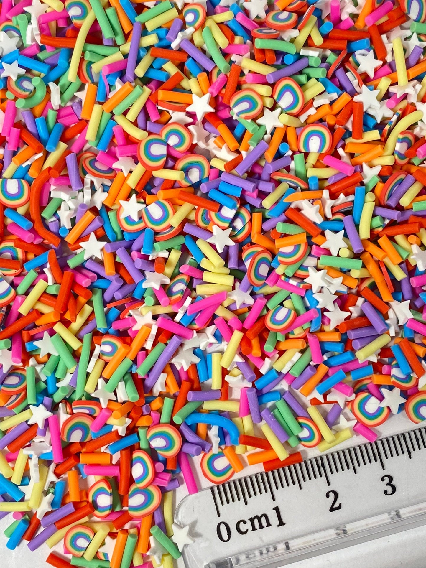 5 mm Rainbow mix, Fake Sprinkles, Polymer Clay Slices / nail art / resin art / fimo / DIY/ Snow globe tumbler, slime, sprinkles, RAINBOW 001