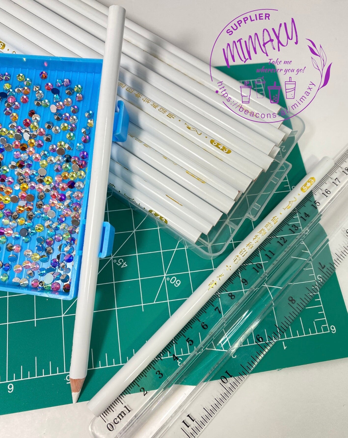 1-5 Pieces Wax Picker Pencil for Swarovski and Resin Rhinestones, gems, nail art tool, Picker Pencil for, beads, buttons, sequins