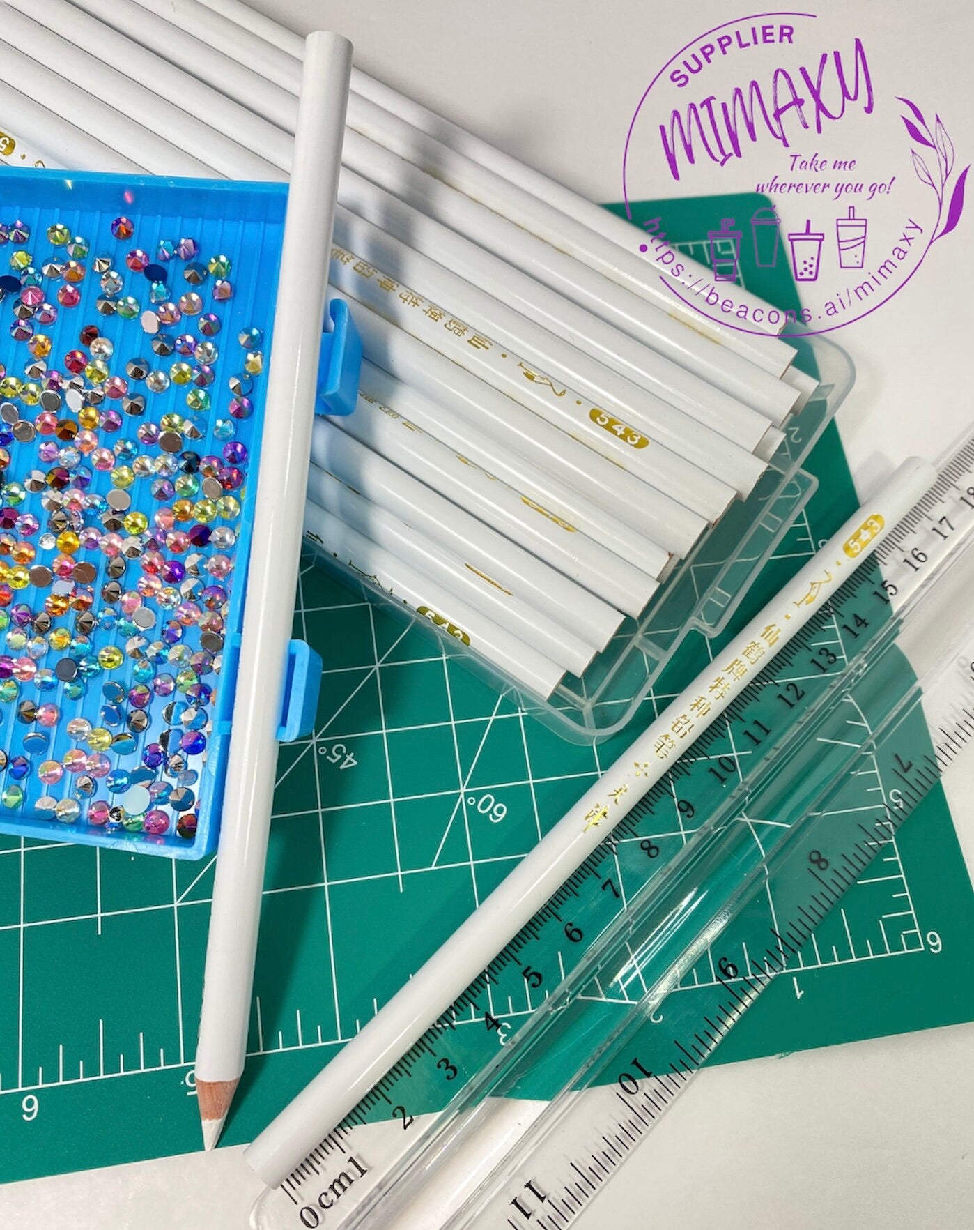 1-5 Pieces Wax Picker Pencil for Swarovski and Resin Rhinestones, gems, nail art tool, Picker Pencil for, beads, buttons, sequins