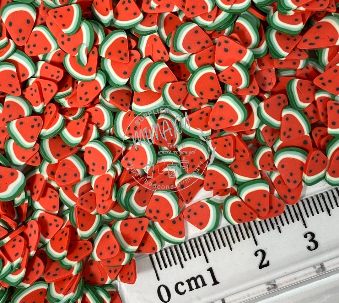 5mm Watermelon slices / Polymer Clay Slices / Fruit / resin art / nail art / snow globe tumbler / fimo / slime, WATERMELON 001