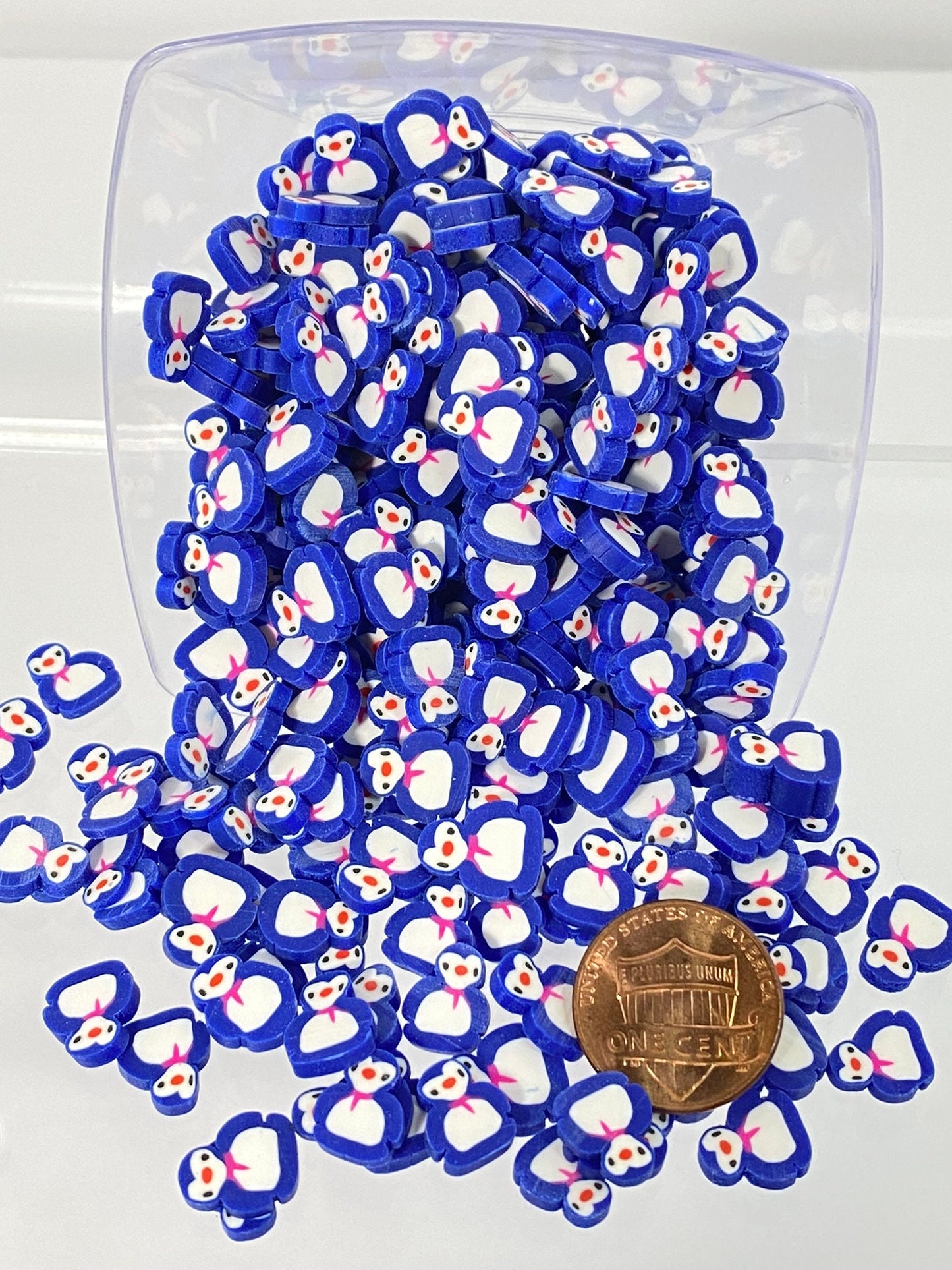 10mm Blue Penguin / beads / Polymer Clay Slices / nail art / resin art / crafts / DIY / fimo, BEADS 3