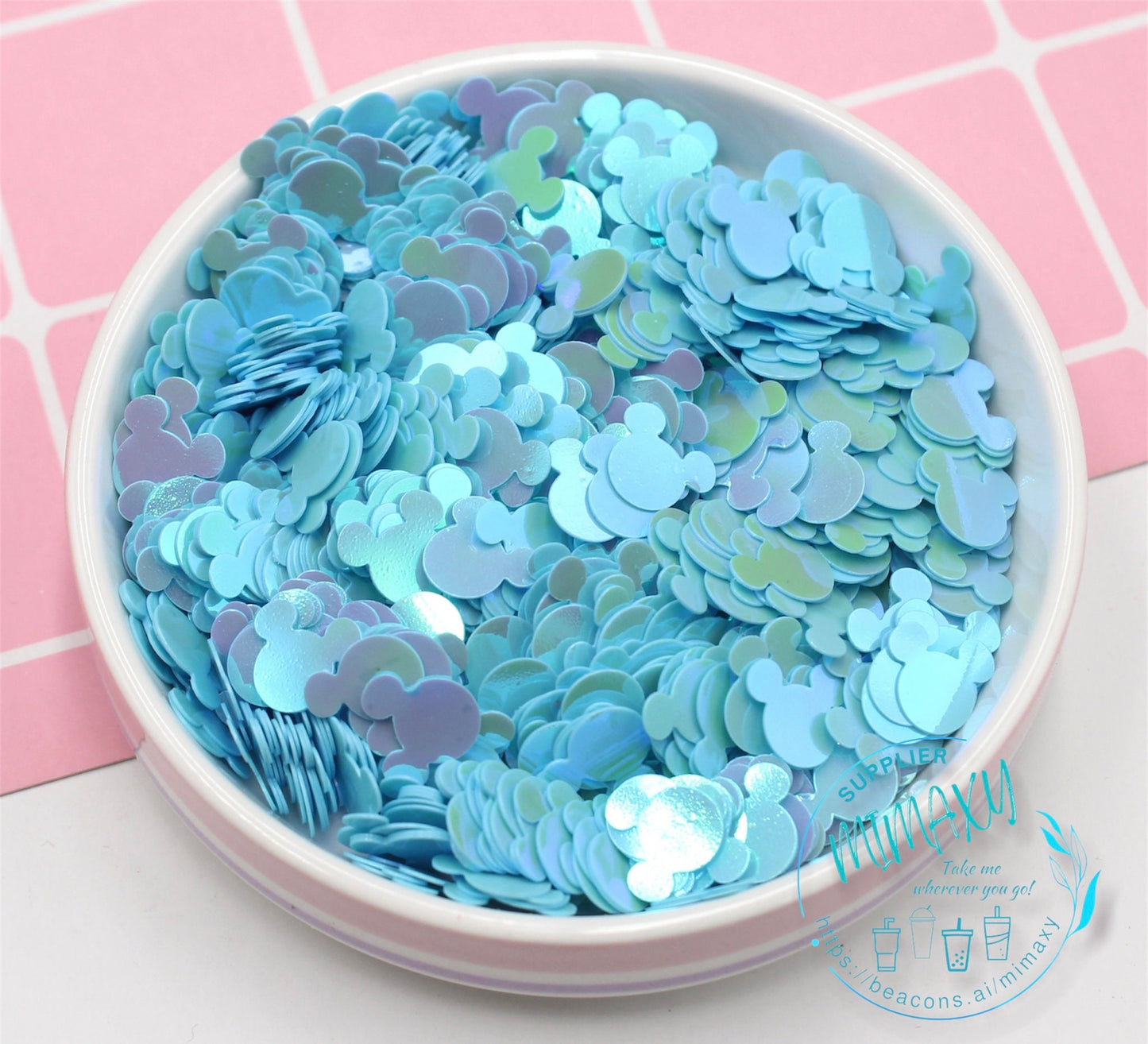 10mm Sequins Ears Mouse Head 8 colors Iridescent holographic mickey mouse confetti Sprinkle Slime Holographic Craft Ships, SEQUINS MOUSE