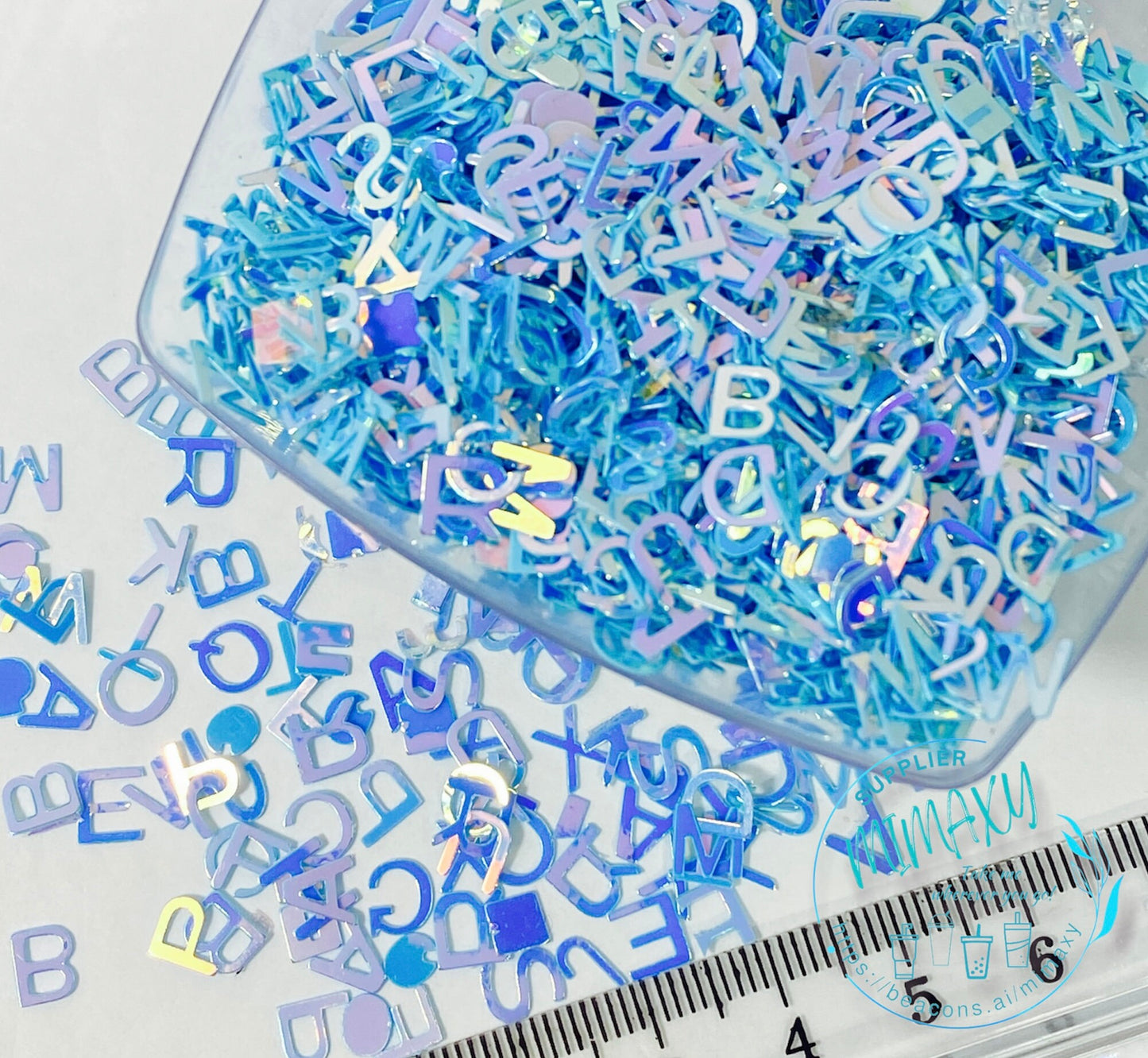 ALPHABET letters ABC Sequins 2different colors Iridescent holographic confetti Sprinkle Slime Holographic Craft Ships, ABC 004 005