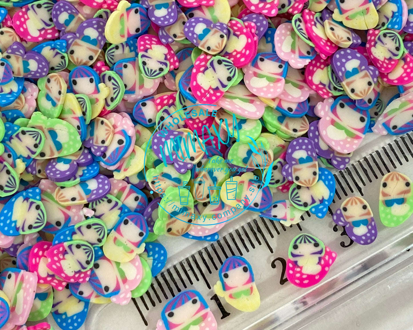 5mm LITTLE MERMAID/ ocean /Sea/ Sprinkle Slime Polymer Clay Slice Slices Fake Bake Nail Art Faux Craft Ships, MERMAID 008