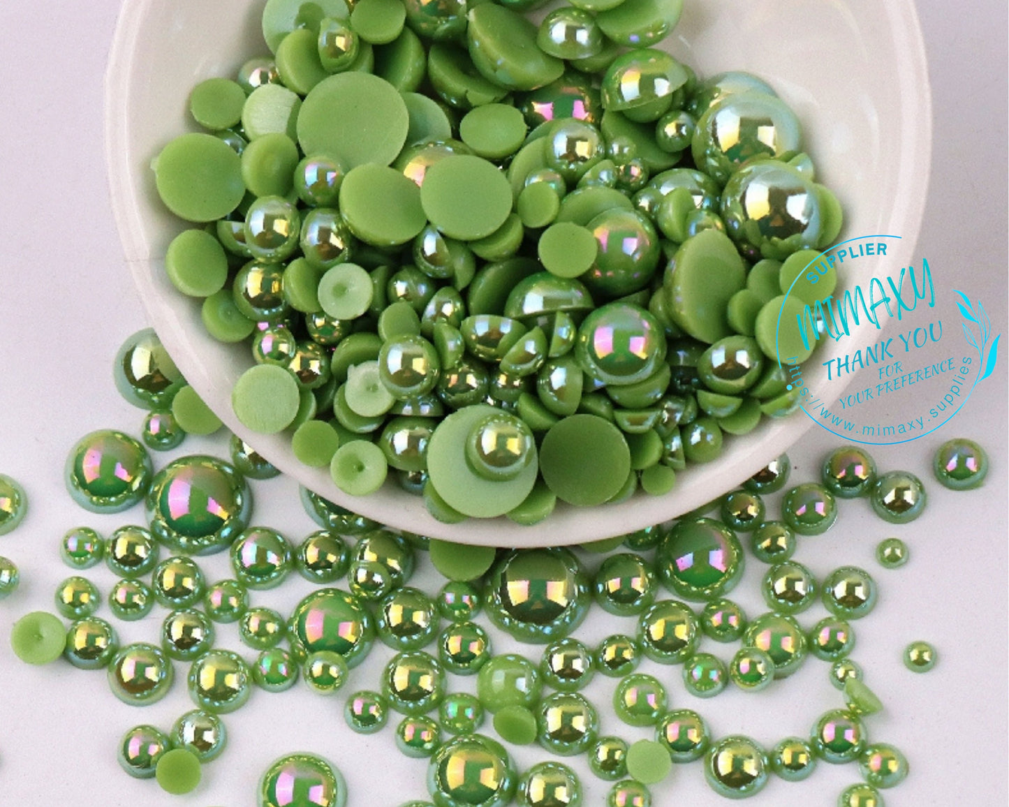 Flatback PEARLS / Mixed Size/Half Round / Faux Pearls/ Resin/ Nail Art/Deco /Embellishments /Crafting Supplies /Cabs (3mm,4mm,5mm,6mm,8mm)